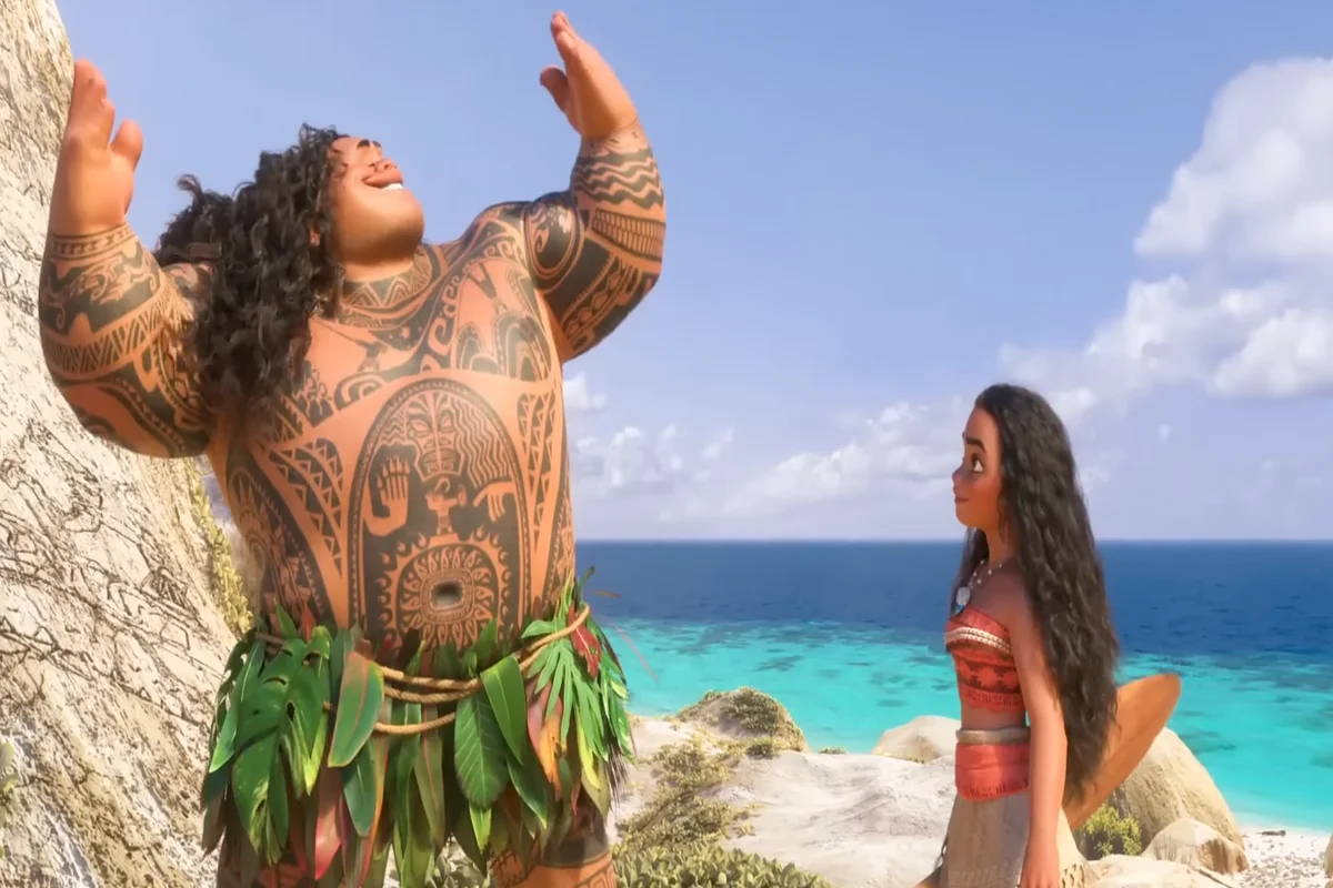 Maui and Moana in Moana